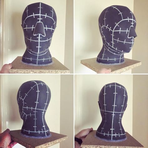 dPSIple on Instagram: “Needed a head model to work on. Made from EVA foam and a @punishedprops pattern. #evafoambuild #punishedpropsacademy #foamhead” Free Eva Foam Patterns, Cardboard Masks, Cosplay Crafts, Foam Costume, Cosplay Kids, Foam Cosplay, Foam Props, Cardboard Mask, Foam Head