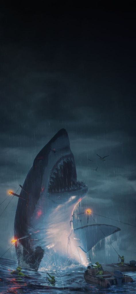 Megalodon Movie, Cool Wallpaper Iphone, Shark Background, Big Monsters, Scary Creatures, Amazing Backgrounds, Wallpaper Iphone Hd, Shark Photos, Jaws Movie