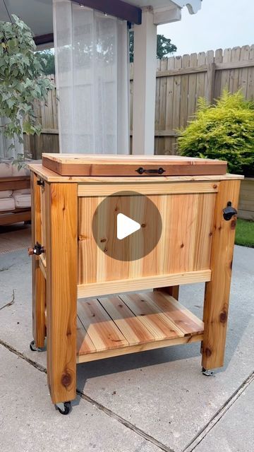 Jhonn Jackson on Instagram: "What a Woman…  Part One - Outdoor Cooler" Outdoor Cooler Ideas, Outdoor Cooler Diy, Backyard Cooler, Pallet Cooler, Wooden Cooler, Diy Cooler, Cooler Stand, Patio Cooler, Outdoor Cooler