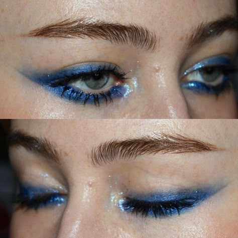 Blue Eyeshadow Makeup, Leopard Print Fabric, Blue Eyeshadow, Blue Makeup, Eyeshadow Makeup, Makeup Inspo, Print Fabric, Blue Eyes, Makeup Ideas