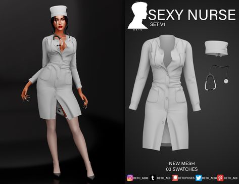 Sims 4 Nurse Outfit, Nurse Cc Sims 4, Ts4 Hospital Cc, Sims 4 Priest Cc, Sims 4 Work Outfit, Sims 4 Police Uniform Cc, Sims 4 Cc Doctor Outfit, Sims 4 Cc Work Clothes, Sims 4 Scientist Cc