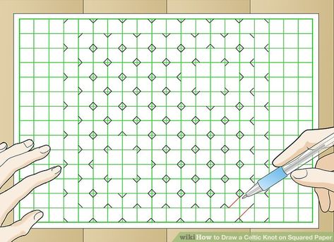 How to Draw a Celtic Knot on Squared Paper (with Pictures) Holes Drawing, Celtic Drawings, Celtic Knot Tutorial, Celtic Knot Drawing, Celtic Mandala, Blackwork Embroidery Patterns, How To Draw Steps, Mushroom Drawing, Celtic Knot Designs