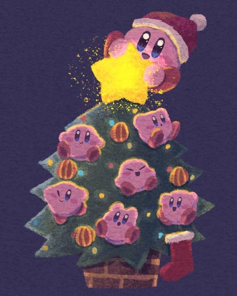 Kirby Winter, Kirby Art Nintendo, Kirby Game, Kirby Pokemon, Kirby Nintendo, Kirby Character, Xmas Wallpaper, Kirby Art, Cute Christmas Wallpaper