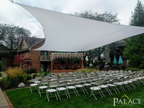 Outdoor Wedding Shade Ideas, Outside Wedding Ceremonies, Wedding Trellis, White Plastic Chairs, Large Trellis, Marrakech Wedding, Wedding Ceremony Seating, Events Place, Intimate Backyard Wedding