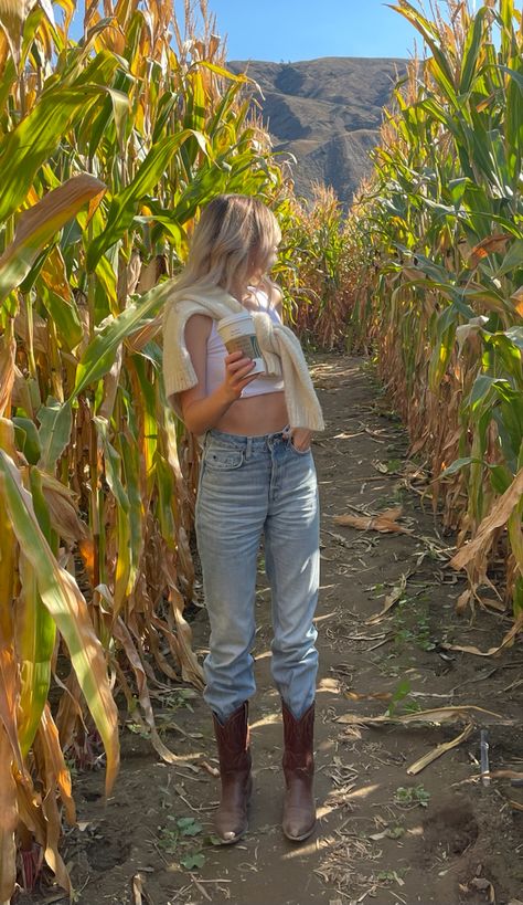 Cowgirl Boots With Straight Leg Jeans, Cowboy Boots Pants, Cowboy Boots Pants Outfit, Brown Cowgirl Boots Outfit Fall, Cowgirl Boots Fall Outfit, Cowboy Boots With Pants, Brown Cowboy Boots Outfit Fall, Jeans Tucked Into Cowboy Boots, Cowboy Boots Outfit Jeans