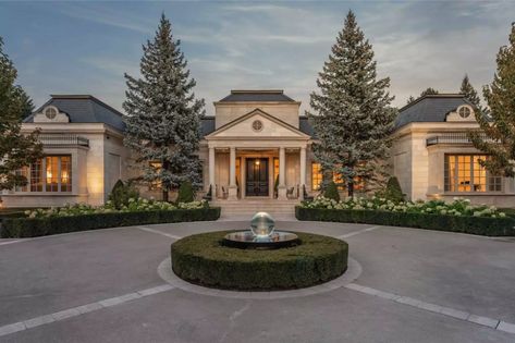 Toronto Houses, Pot Lights, Glass Cabinets Display, Entrance Design, Front Entrances, Big Dreams, Built In Speakers, Real Estate Houses, Luxury Real Estate