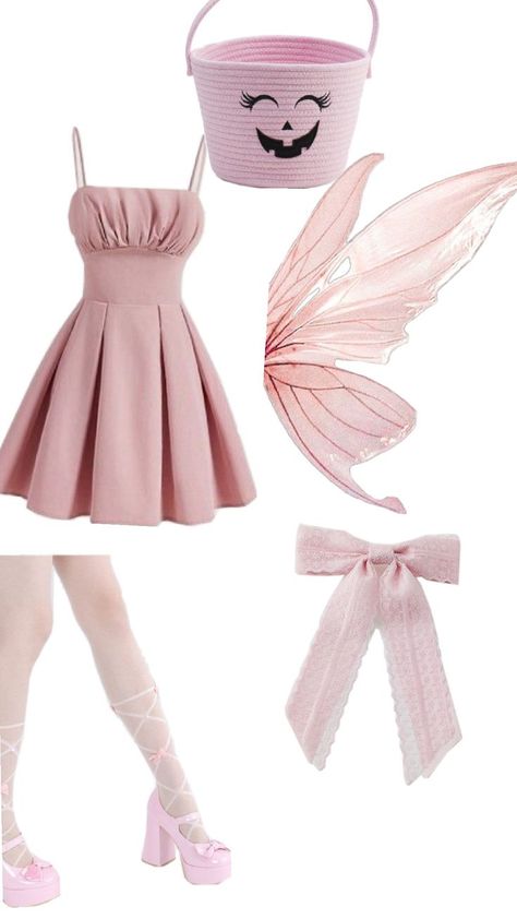 Pink Fairy Halloween, Fairy Costume Pink, Pink Fairy Costume, Fairy Costume Aesthetic, Fairy Halloween Costume, Costume Aesthetic, Character Halloween Costumes, Fairy Halloween, Fairy Halloween Costumes