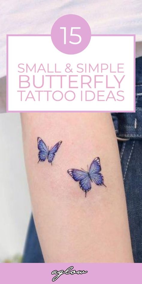 Tattoo Ideas Female Wrist Butterfly, Small Coloured Butterfly Tattoo, Small Colour Butterfly Tattoo, Butterfly Tattoo Small Hand, Small Butterfly Wrist Tattoos For Women, Watercolor Butterfly Tattoo Design, Semi-colon Butterfly Tattoo Minimalist, Light Purple Butterfly Tattoo, Lavender With Butterfly Tattoo