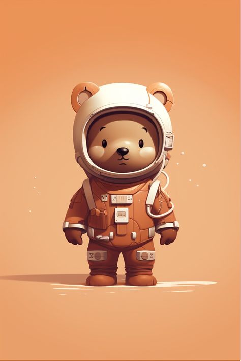 Astronaut Character, Astronaut Bear, Space Bear, Space Bunnies, Space Drawings, Art Toys Design, Brand Character, Astronaut Art, Cute Panda Wallpaper