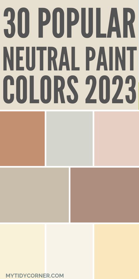 These are the best neutral paint colors to transform your home. Say goodbye to bland walls and hello to a warm and welcoming interior with these popular neutral wall colors for 2023. Discover warm neutral paint colors for the whole house, including living room, bedroom, kitchen etc. 2023 Bedroom Wall Colors, Painting Ideas For Lounge Walls, Almond Paint Color Living Room, New Neutral Paint Colors, Fun Neutral Paint Colors, 2023 Neutral Paint Colors, Muted House Colors, Light Neutral Paint Colors Whole House, 2023 Indoor Paint Colors