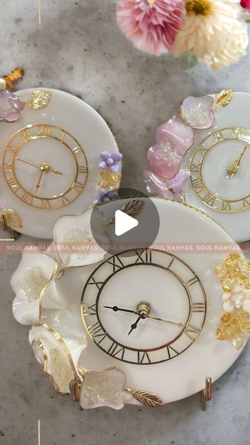 Soul Kanvas (SK) | Resin Artist on Instagram: "Introducing our stunning resin table clocks-
where art meets time. Elevate your space with these handcrafted beauties that blend style and functionality
seamlessly.
Discover the beauty of simplicity and let time become a statement in your m
Timekeeping never looked this good ⏰

[ trending, resin clock, resin table clock, small business struggles, resin art, resin gifts, resin platter, small business india, small business problem, social media]

#resinclock #resintableclock #floralclock #resinclocks
#handcraftedclocks #resindecor #resinclockart
#elegantclock #tableclock #uniquegiftideas #functionalart
#resinart #timelessdesign #timelessdecor #homedecor #walldecorations #walldecor #tabledecor #tablestyling
#giftingsolutions #giftideas #weddinggi Resin Table Clock, Resin Platter, Clock Resin, Resin Gifts, Floral Clock, Resin Clock, Resin Artist, Beauty Of Simplicity, Table Clocks