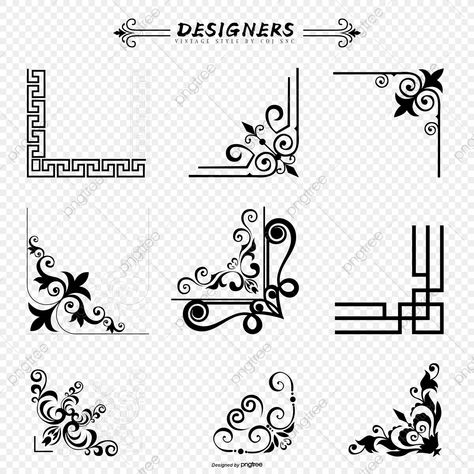 Coner Boder Design, Border Kolam, Corner Border, Corner Borders, Border Clipart, Cartoon Clouds, Simple Borders, Christmas Border, Sign Painting