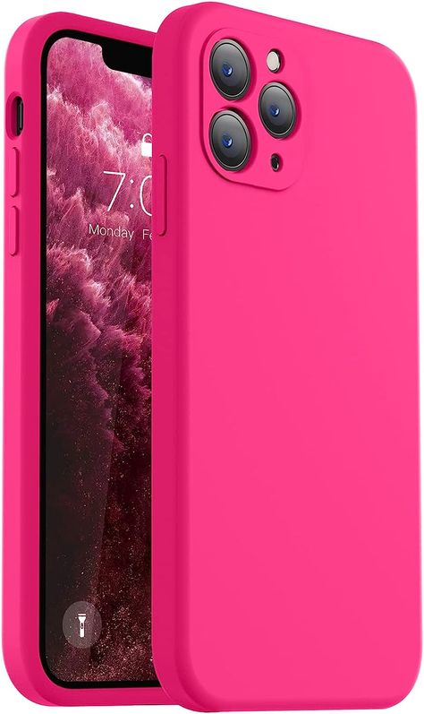 Vooii Compatible with iPhone 11 Pro Max Case, Upgraded Liquid Silicone with [Square Edges] [Camera Protection] [Soft Anti-Scratch Microfiber Lining] Phone Case for iPhone 11 Pro Max - Hot Pink Iphone 11pro Max Case, Iphone 12 Pro Cases Aesthetic, Iphone 12pro Max Case, Iphone 11 Pink Case, Girly Gadgets, Iphone 11pro Case, Pink Iphone 13 Pro Max Case, Baddie Phone Cases Iphone 11, Iphone 12 Pro Max Cases