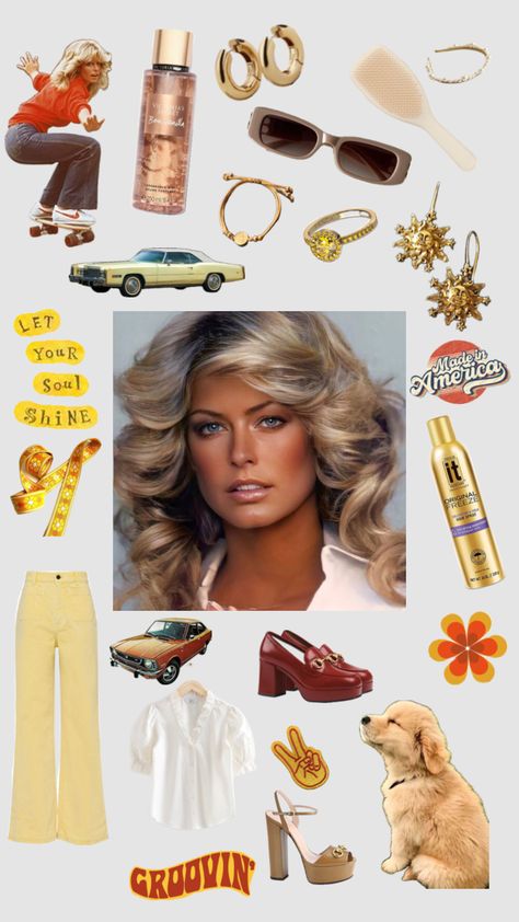 Farrah Fawcett 🌟☀️ Frozen Hair, 80s Costume, Soul Shine, Farrah Fawcett, Made In America, Hair Inspiration, Cute Outfits, The Originals, Hair