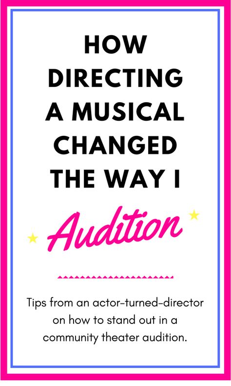 Directing a musical completely changed the way audition -- here's what I learned from watching other actors audition. #musicaltheater #auditions #theateraudition #auditiontips How To Nail An Audition, Audition Aesthetic, Theater Audition, Audition Tips, Theater Director, Audition Outfit, Audition Songs, Singing Techniques, Acting Tips