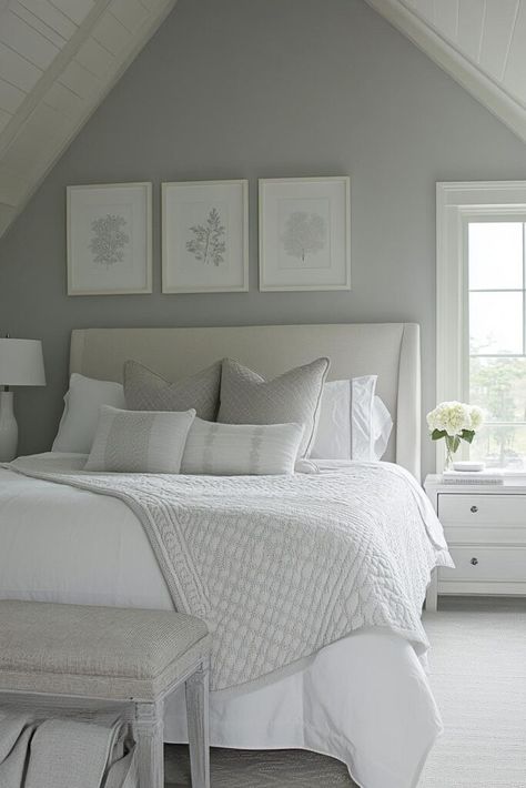 Make Your Small Bedroom Shine with These 11 Best Paint Colors Gray Bedroom Paint Colors, Gray Bedroom Paint, Girls Bedroom Wall Color, Grey Painted Rooms, Girls Bedroom Paint Colors, Bedroom Paint Colors Grey, Small Room Paint, Perfect Grey Paint Color, Girls Bedroom Grey