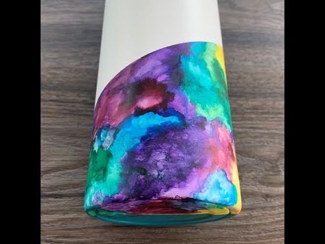 (42) Watercolor alcohol ink on a split tumbler - YouTube Alcohol Ink Tumbler Tutorial, Alcohol Ink Tumbler With Glitter, Split Tumbler, Beach Tumbler With Alcohol Ink, Ink Tumblers, Watercolor Alcohol, Alcohol Ink Beach Tumbler, Alcohol Ink Sunset Tumbler, Alcohol Ink Watercolor Tumbler