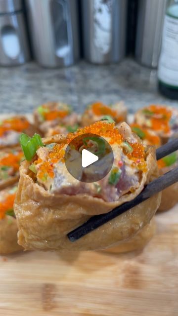 Joedy Tran on Instagram: "Inari sushi/sushi bomb/yubachobap……great for a quick snack, picnic, potluck, something new for party, road trip…… Quick and simple put together recipe. Make them at home and add as much toppings as you would like. You can also make a variety of toppings. Like sashimi grade salmon, grilled salmon, seared tuna, egg salad, imitation crab, shrimp, beef, unagi/grilled eel etc….. possibilities are endless  I’m using my everyday jasmine three heffaa rice. Season fried bean curd pockets are ready to use straight out of the bag. It’s a little sweet but a pleasant taste. You can find these at most Korean, Japanese or international supermarkets. Brought my at KP International supermarket in Sacramento. Located in the fridge section. Some will have them in the freezer section Snack Picnic, Onigiri Filling, Grilled Eel, Tuna Egg Salad, Inari Sushi, Salmon Grilled, Picnic Potluck, Fried Beans, Seared Tuna