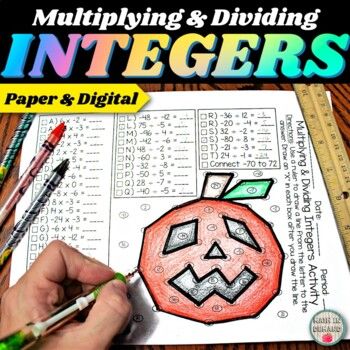 Math in Demand: Multiplying & Dividing Integers Mystery Halloween ... Integers Activities, Multiplying Integers, Multiplying And Dividing Integers, Math Early Finishers, Dividing Integers, Math Interactive, Math Interactive Notebook, Interactive Science Notebook, Halloween Activity