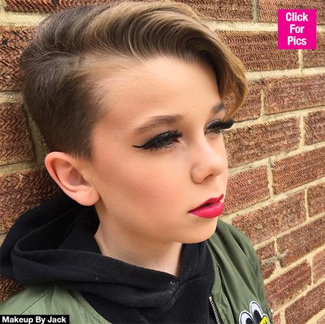 ‘Makeup By Jack’: Meet The 10-Year-Old Boy Who’s So Much Better With Beauty Than You Guys Makeup, Boys Wearing Makeup, Feminine Boys, Tan Skin Blonde Hair, Boy Haircut, Pots Diy, Painted Pots Diy, Popsugar Beauty, Blonde Boys