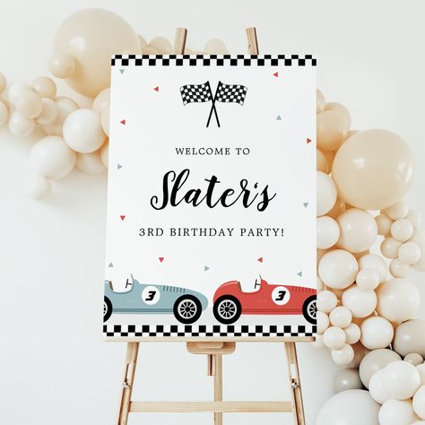 Posters Handmade, Retro Race Car, Race Car Party Decorations, Racing Theme, Race Car Themes, Uncle Mike, Photography Posters, Red Race, Red Birthday