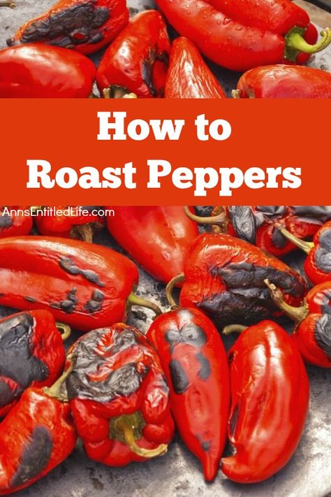 How to Roast Peppers. Roast peppers for soups, stews and more using these step by step instructions. Roasting peppers brings out the sweetness in your sweet peppers and the heat in your hot peppers. Roasted peppers are easy to freeze, and great to have on hand for cooking. How To Roast Peppers, Eat Before Workout, Roast Peppers, Fresh Healthy Recipes, Grilled Peppers, Quick And Easy Soup, How To Roast, Sweet Peppers, Hot Peppers