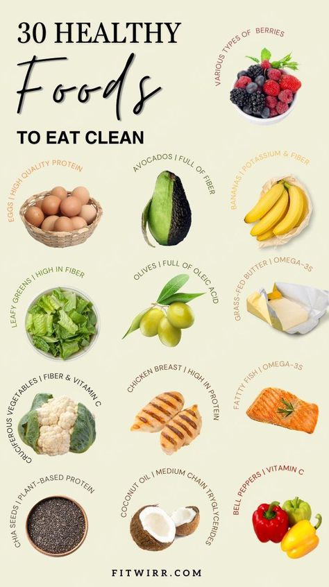 Lacking enough nutrients in your daily meals? Add more of these 30 healthy and clean eating foods to your cooking and meal ideas. From anti-oxidant rich berries to high protein eggs and salmon, this list of 30 nutrient-rich foods can function as fundamental ingredients in your clean eating diet. Make delicious yet healthy meals like chia pudding, avocado toast, banana coconut smoothie, and baked salmon this week!
 ... more High Nutrient Meals, Daily Meal Plan Healthy, High Protein Eggs, Clean Eating Foods, Eggs And Salmon, Protein Eggs, Nutritious Meal Plan, Rich Recipes, Food Motivation