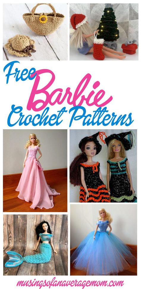 Crochet Barbie Top Free Pattern, Crochet Barbie Dresses Free Patterns, Free Crochet Patterns For Barbie Outfits, Crochet Barbie Dress Pattern, Free Crochet Patterns For Barbie Dolls, Crocheted Barbie Doll Clothes, Barbie Doll Crochet Clothes, Free Barbie Doll Crochet Patterns, Barbie Clothes Crochet Patterns