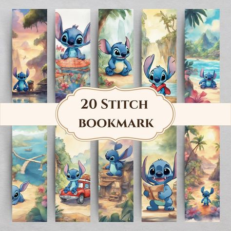 Bookmarks Diy Kids, Disney Bookmarks, Stitch Things, Digital Bookmark, Bookmark Printable, Stitch Bookmark, Lilo Und Stitch, Anniversaire Harry Potter, Activity Sheets For Kids