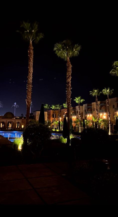 Summer Hotel Aesthetic, Marrakech Snap, Marrakech Aesthetic, Marrakech Morocco Aesthetic, Aesthetic Hotel, Morocco Casablanca, Morocco Aesthetic, Trees Lights, Moroccan Aesthetic