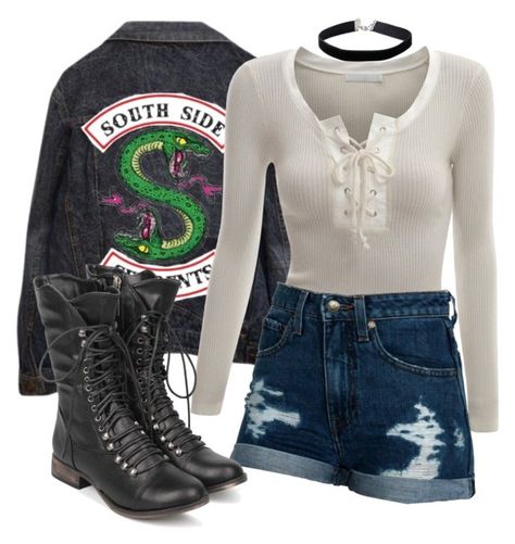 "South Side Serpent Inspired Outfit" by demiwitch-of-mischief ❤ liked on Polyvore featuring Doublju, Wildfox and Miss Selfridge Biker Girl Outfits, Toni Topaz, Riverdale Fashion, Badass Outfit, Movie Inspired Outfits, Fandom Fashion, Fandom Outfits, Tween Outfits, Elle Fanning