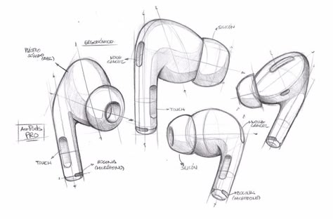 AIDIA Design Center on Instagram: “Analogue Sketch | AirPods Pro. . . . . . . #apple #sketch #sketchbook #sketchoftheday #draw #drawthisinyourstyle #design #designer…” Airpods Sketch Design, Product Design Drawing Sketches, Air Pods Drawing, Industrial Design Drawing Product Sketch, Industrial Design Sketch Products, Airpods Sketch, Airpod Drawing, Product Design Sketch Concept, Sketch Design Product