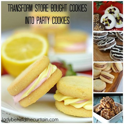 Transform Store Bought Cookies into Party Cookies |  This round up has three ways to transform store bought cookies into party cookies with five recipes.  Basically a hostesses dream dessert. Dessert Ideas For Party, Party Cookies Recipe, Store Bought Cookies, Dessert Hacks, Sugar Dough, Party Cookies, Store Bought Cake, Cookie Hacks, Buy Cookies