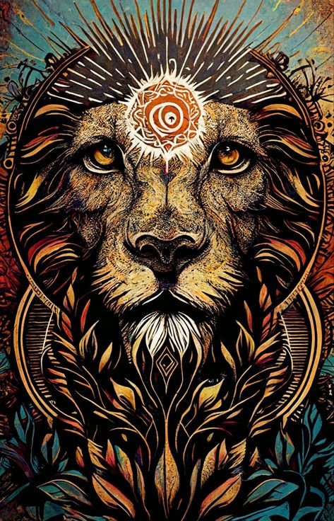 Rasta Tattoo, Sunset Theme, Lion Portrait, The Circle Of Life, King Lion, Intricate Tattoo, Grand Art Mural, Lion Art, Spiritual Energy