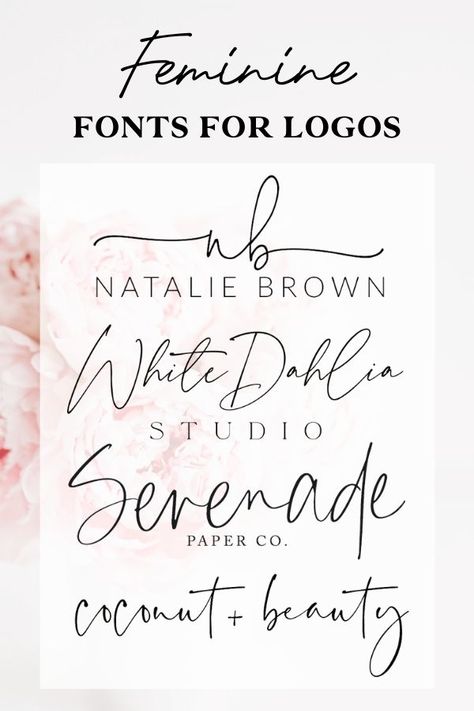 Modern Script Font Free, Free Feminine Fonts, Business Fonts Logos, Fonts For Business Logo, Feminine Fonts Canva, Fonts For Logos Branding, Luxury Fonts Branding, Logo Font Ideas, Canva Script Fonts