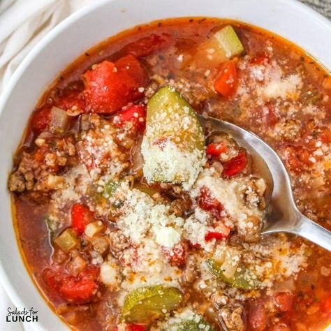 Slow Cooker, Low Carb Zucchini Soup Recipe Zucchini Tomato Italian Sausage Soup Crockpot, Zucchini Crockpot Soup, Keto Zucchini Soup, Low Carb Turkey Soup Recipes, Crockpot Zucchini Recipes, Low Carb Stew, Fall Soups Crockpot, Healthy Delicious Soups, Soup With Zucchini