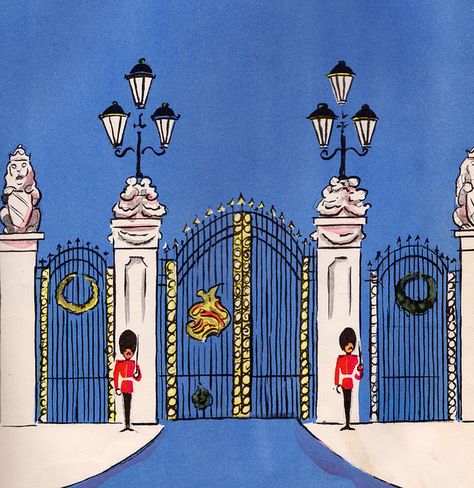 Buckingham Palace gates London Illustration, London Town, London Calling, London Love, London Art, Art Journals, Art Plastique, London England, Great Britain