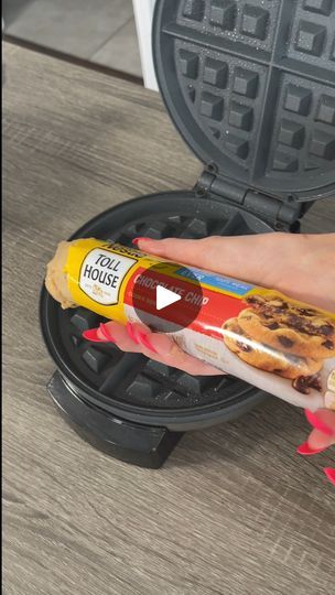 430K views · 1K reactions | waffle iron cookie | waffle iron cookie 
This video was produced by Adam Trent | By Adam DaTrent | Facebook Mini Waffles Ideas, Waffle Iron Cookies, Hershey Syrup, Okay Okay, Cookie Ball, Choc Chip Cookies, Waffle Iron, Waffle Maker, All The Way Up