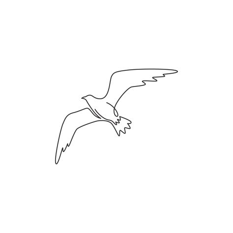 Seabird Tattoo, Seagull Tattoo Design, Simple Seagull Tattoo, Minimalist Seagull Tattoo, Seagull Line Tattoo, Birds Flying Silhouette Tattoo, Bird Line Drawing, Simple Bird Tattoo, Nautical Logo