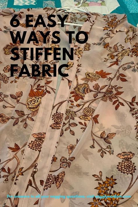 There are several reasons why you may want to stiffen fabric. Here are 6 easy methods for stiffening fabric that can be done at home. #fabric #stiffenfabric #crafts #costume How To Make Fabric Stiff, How To Stiffen Fabric For Crafts, Fabric Stiffener Projects, How To Stiffen Fabric, Fabric Stiffener Diy, Diy Fabric Stiffener, Stiffening Fabric, Paper Clusters, How To Make Glue