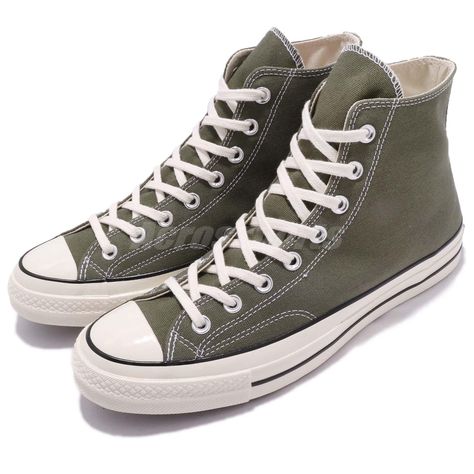 Menu Product Information Size Chart Shipping & Handling Return Policy Converse First String Chuck Taylor All Star 1970s Olive Green Men Unisex 162052C S/N:  162052C Color:  OLIVE/IVORY Made In:  Vietnam Condition:  Brand New With Box Product Information Converse First String Chuck Taylor All Star 1970s Olive Green Men Unisex 162052C S/N: 162052C Color: OLIVE/IVORY Made In: Vietnam Condition: Brand New With Box Size Chart Shipping & Handling We are located in Taiwan and this shipping charge is at international rates. Shipping charge does NOT include custom duties. Buyers are responsible for applicable import custom duties/taxes. Please check with your country's customs office to determine what these additional costs will be prior to bidding or buying. If a parcel is un-deliverable due to in Dark Green Converse, Olive Shoes, Green Converse, Green Man, S N, Chuck Taylor Sneakers, Shoes Trainers, Chuck Taylor All Star, Green Bag