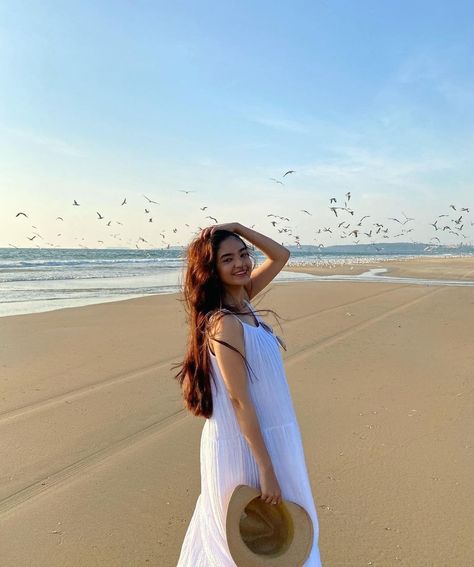 Goa Aesthetics, Beach Dress Photoshoot, Creative Beach Pictures, Be A Good Human, Couples Beach Photography, Beach Photo Inspiration, Beach Poses By Yourself Photo Ideas, Good Human, Anushka Sen