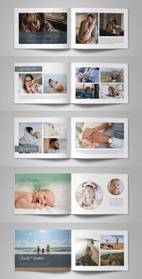 Indesign Photo Album Templete. 16 pages. Photo Album Template, Photobook Ideas, Album Template, Digital Photo Album, Wedding Photo Books, Family Photo Album, Photo Album Scrapbooking, Album Design, Photo Albums