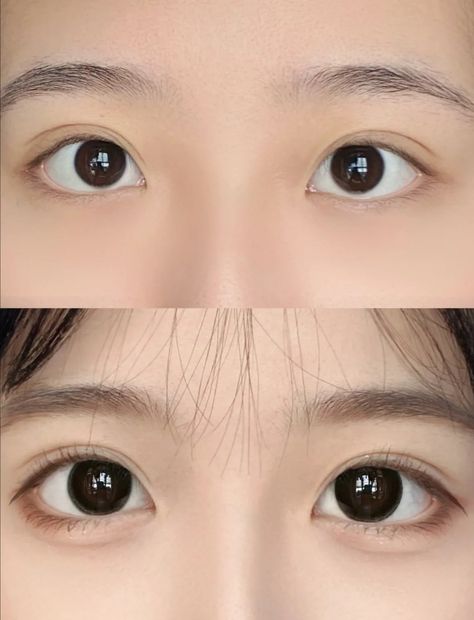 Puppy Eye Makeup Korean, No Liner Eye Makeup, Circle Lenses Before And After, Ullzang Make Up, Puppy Beauty Face, Douyin Eyes, Natural Douyin Makeup, Dolly Eye Makeup, Puppy Liner