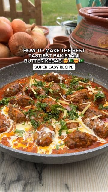 LONDON FOODEE | Halal Food on Instagram: "HOW TO MAKE THE BEST TASTIEST PAKISTANI BUTTER KEBAB RECIPE 😍🇵🇰!!

You’ve likely heard of Butter Chicken, but today I’m excited to introduce you to its lesser-known sibling: Butter Kebab. This dish has been on my list for months, and I’m thrilled to finally share it with you. It is rich, creamy + spicy with bold flavours!

Known as “Malai Kebab Handi” in Pakistan, it’s traditionally served in a clay pot. While a typical kebab saalan includes stir-fried onions, this one doesn’t. But, my mother adds them to enhance the flavour + texture – a twist we love.

The best part? This recipe is simple and requires no blending.

Ingredients:

For the kebabs:
•	1 kg mince meat (lamb/beef with 10-20% fat or chicken thighs)
•	1 medium onion (crushed; squeeze o Chicken Pilau, Pilau Recipe, Food Biryani, Garlic Water, Carom Seeds, Garam Masala Powder, Orange Food, Black Cardamom, Cardamom Pods