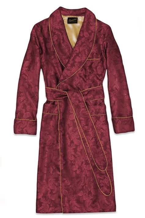 Men's Lightweight Red Paisley Silk Dressing Gown Robe Mens Dressing Gown, Silk Robe Long, Silk Dressing Gown, Luxury Robes, High Fashion Men, Men's Robes, Dressing Gown Robe, Red Paisley, Mens Luxury