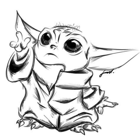 #sketch #drawing #digitalsketch #babyyoda Star Wars Simple Drawings, Star Wars Yoda Drawing, Star Wars Drawings Pencil, Star Wars Art Drawings Easy, Jedi Drawing, Star Wars Dibujos, Yoda Sketch, Star Wars Sketches, Marvel Drawings Pencil