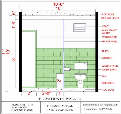 Room Elevation, Small Washroom, Toilet Interior, Toilet Plan, Bathroom Layout Plans, 30x40 House Plans, Store Plan, Shop Drawing, Bathroom Plan