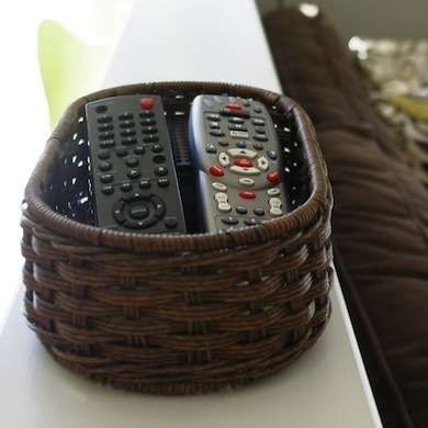 Remote Control Storage Uses For Baskets, Tv Remote Holder, House Organization, Remote Control Storage, Remote Control Holder, Remote Holder, Firewood Storage, Living Room Update, Basket Storage