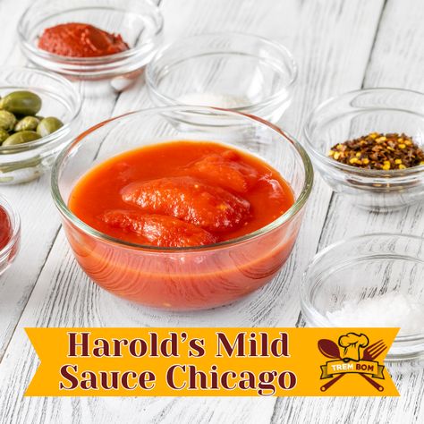 Harold'S Mild Sauce Chicago Recipe Harolds Chicken Mild Sauce Recipe, Chicago Mild Sauce Recipe, Harolds Chicken, Mild Sauce Recipe, Chicken And Fries, Mild Sauce, Chicago Food, Spicy Sauce, Dessert Appetizers